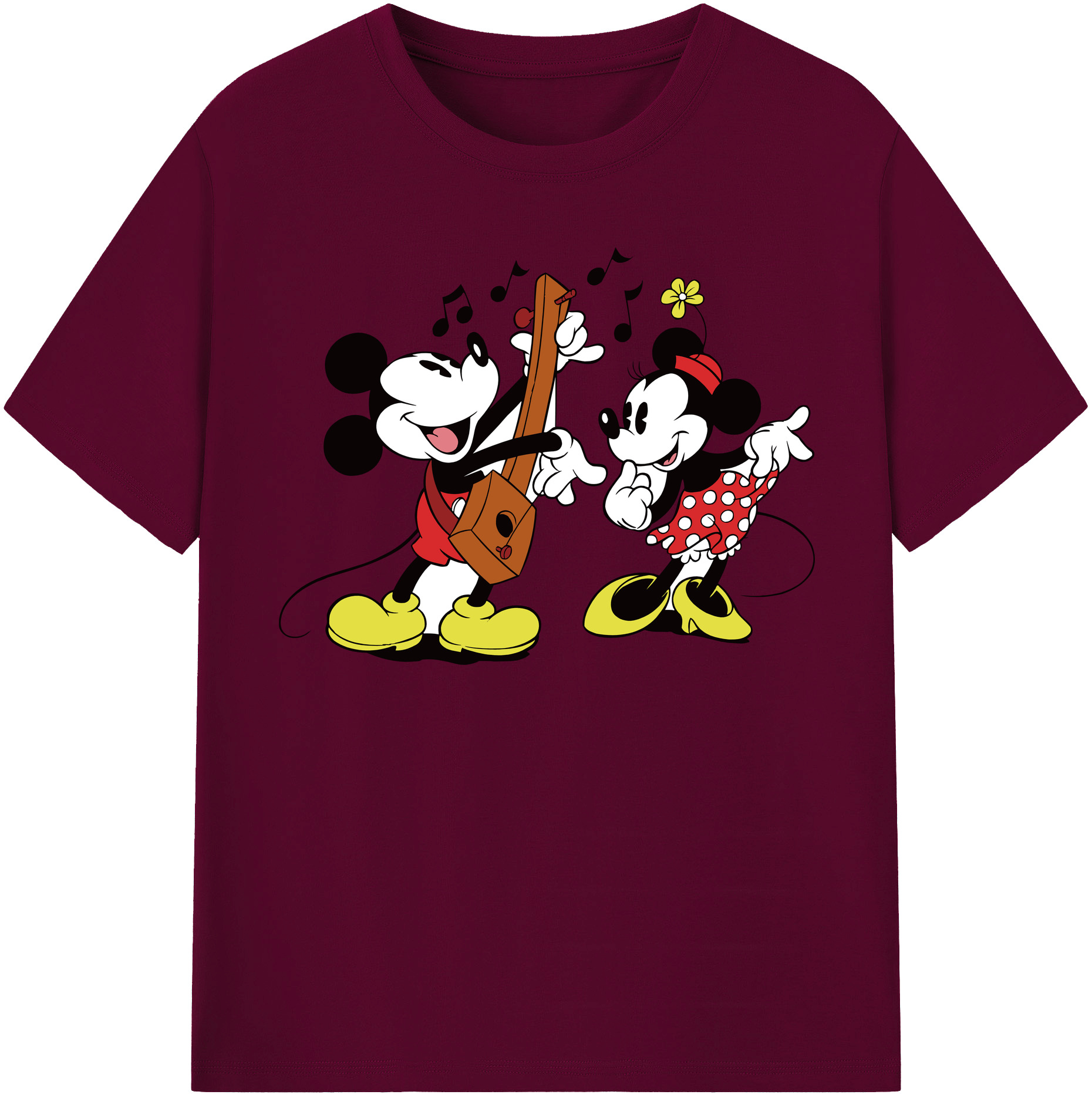（画像用） ミッキーマウス Mickey Mouse レディースカジュアルプリントTシャツ（綿100％）
